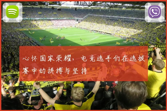 心怀国家荣耀，电竞选手们在选拔赛中的拼搏与坚持